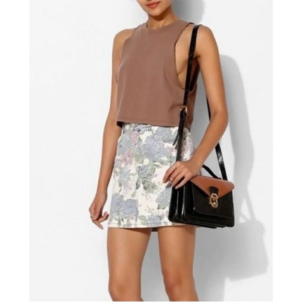 Free People Kimchi Blue Floral Denim Skirt
